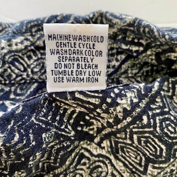 Boca Classics Short Sleeve Button Down Shirt Black Gray Aztec Print Men's Large - Picture 7 of 7